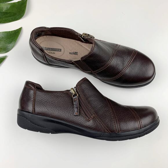 Clarks Collection Cheyn Clay Loafers Brown Leather Comfort Shoes Women's 10 - Picture 1 of 10